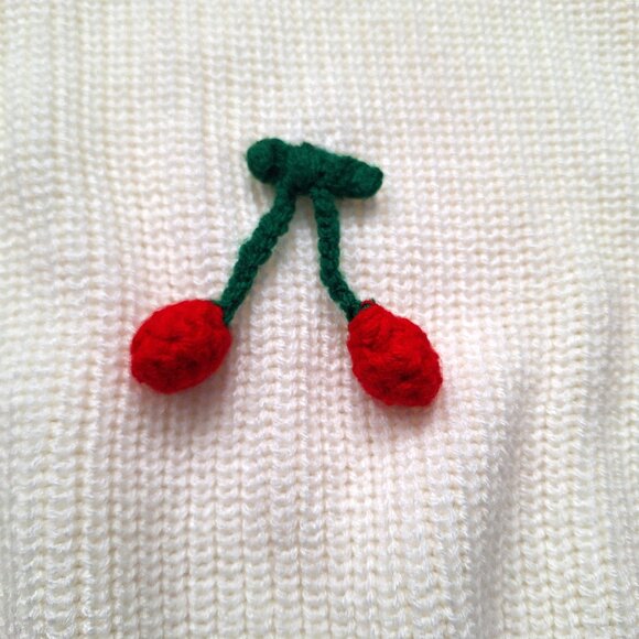 H&M Cherry Cropped Knit Sweater - Picture 3 of 8